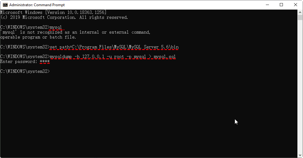 mysqldump 備份單個數(shù)據(jù)庫 CMD