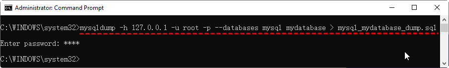 mysqldump 備份多個數(shù)據(jù)庫 CMD